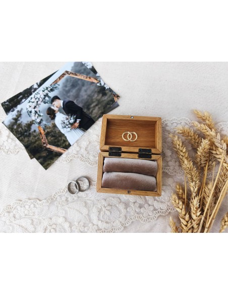 Acacia Wooden Ring Box | Silk Velvet and Personalization