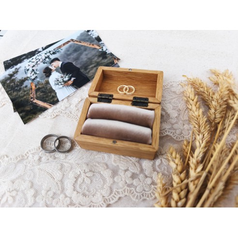 Acacia Wooden Ring Box | Silk Velvet and Personalization
