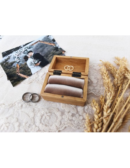 Acacia Wooden Ring Box | Silk Velvet and Personalization