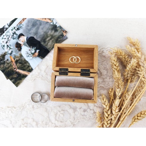 Acacia Wooden Ring Box | Silk Velvet and Personalization