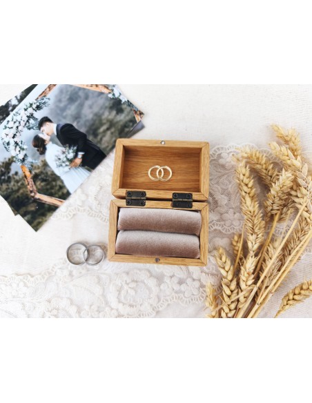 Acacia Wooden Ring Box | Silk Velvet and Personalization