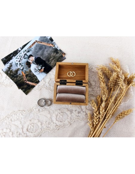 Acacia Wooden Ring Box | Silk Velvet and Personalization