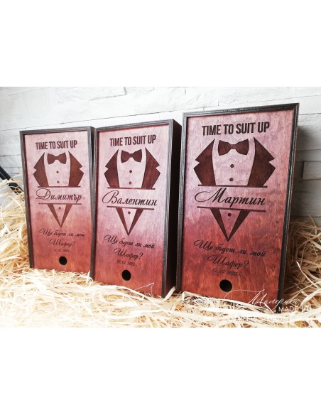 Wooden Personalized Invitation Box for Best Man and Groomsman | Handmade