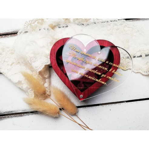 Heart box with transparent lid for a special invitation