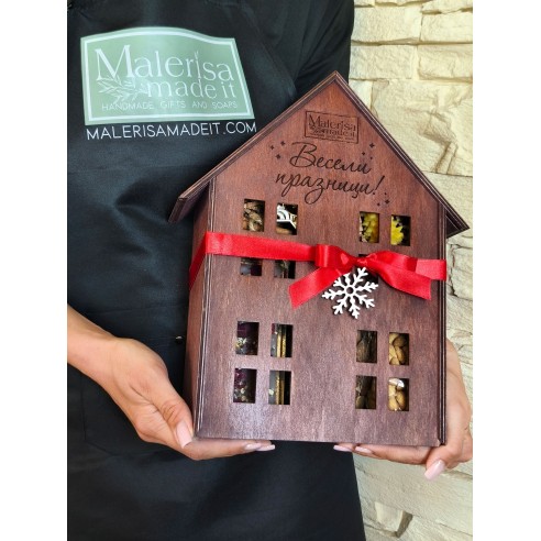 Luxury gift box house with sliding lid and elegant design