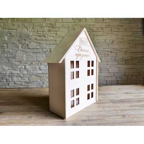 Premium wooden packaging for a bottle and gift components