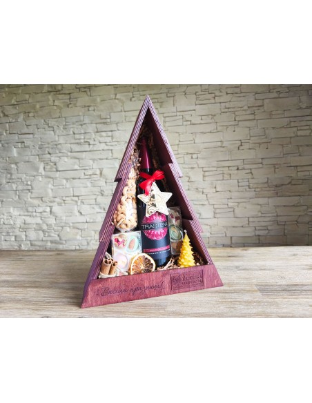 Luxury Wooden Christmas Tree Box for Holiday Gift Sets