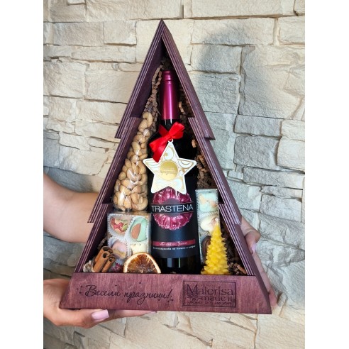 Wooden Christmas Tree Box with Branding and Engraving