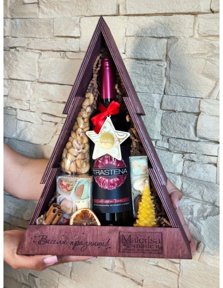 Wooden Christmas Tree Box with Branding and Engraving