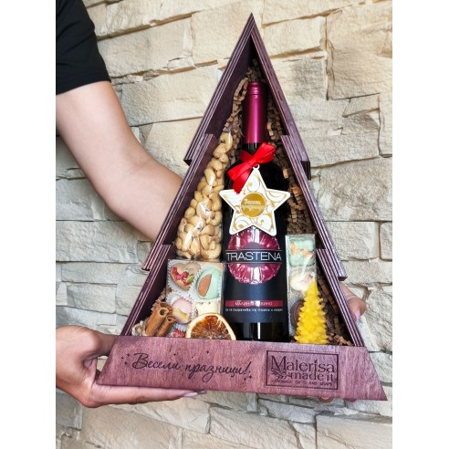 Elegant Wooden Christmas Tree Gift Box for Corporate and Business Gifts