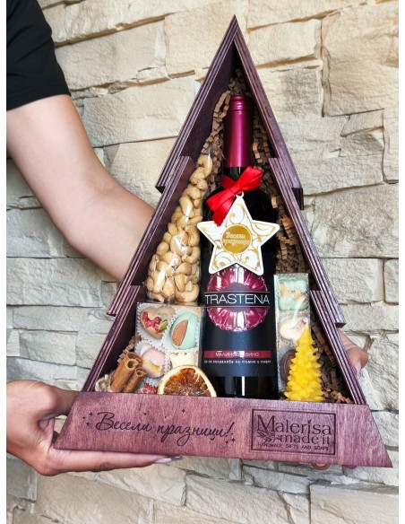 Elegant Wooden Christmas Tree Gift Box for Corporate and Business Gifts