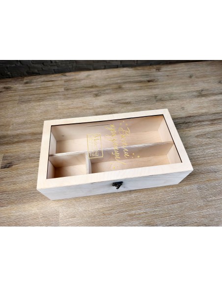 Luxury wooden box with internal compartments and premium look