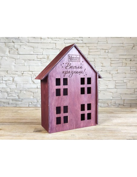 Gift wooden house box for corporate clients and business partners
