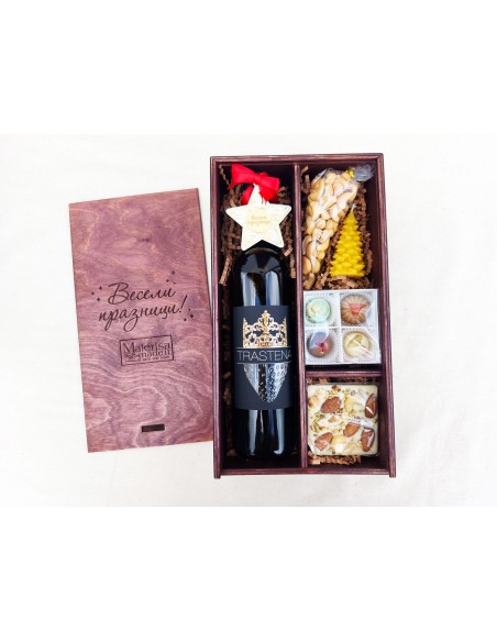 Handmade wooden box with sliding lid and elegant design