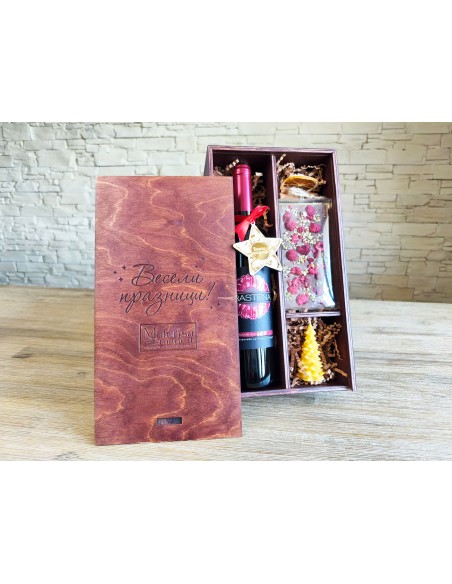 Handmade wooden box for corporate gifts with customization option