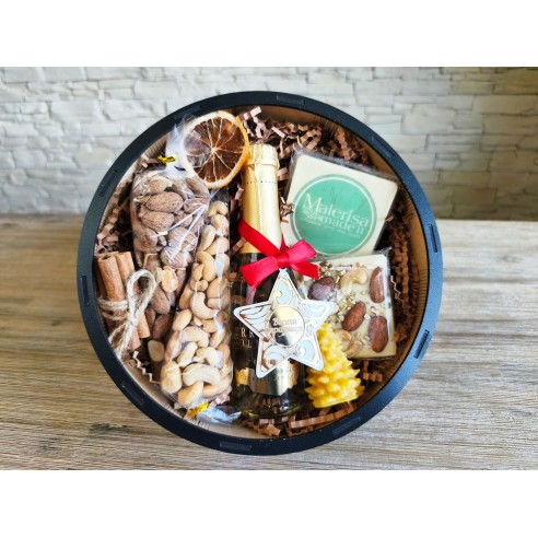 Wooden round box with logo | Corporate branded