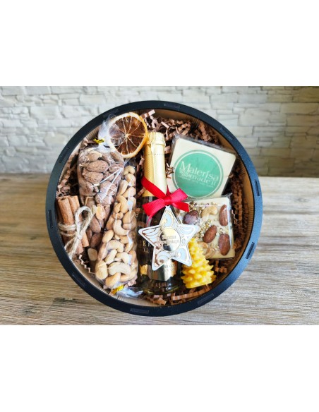 Wooden round box with logo | Corporate branded