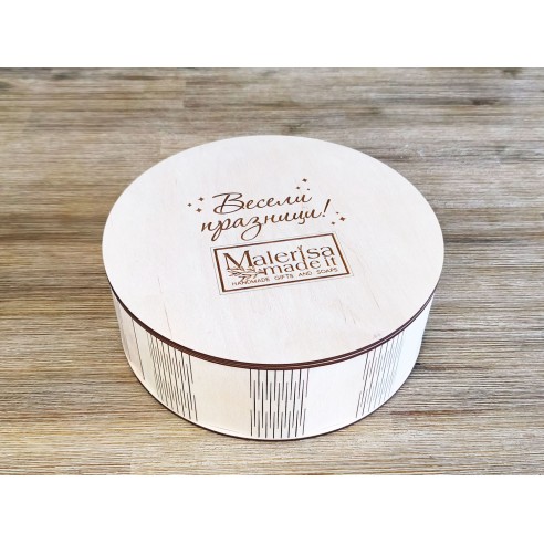 Wooden Round Box with Company Logo