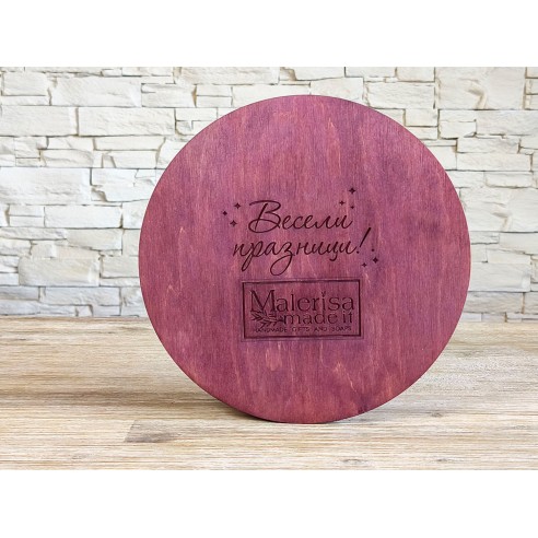 Wooden round box with logo | Corporate branded