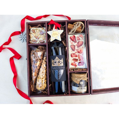 Branded corporate gift box with transparent lid