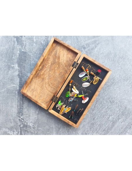 Walnut Box for Storing Lures and Flies