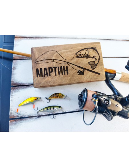 Personalized Wooden Fishing Lure Box with Compartments