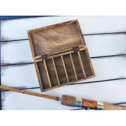 Walnut Box for Fishing Lure Storage