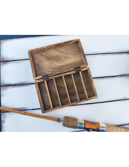 Walnut Box for Fishing Lure Storage