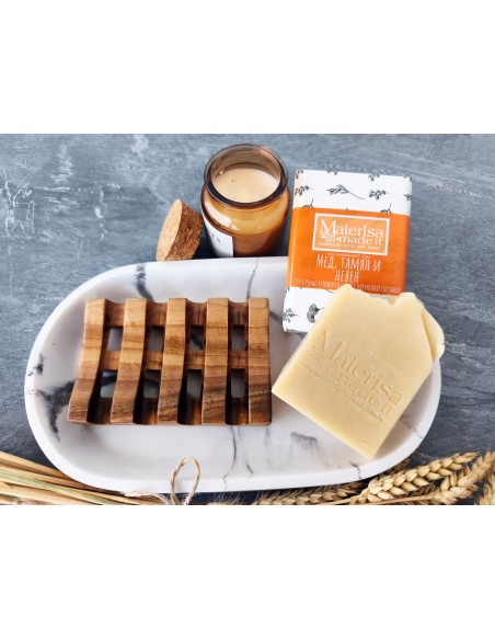 Handmade wooden soap dish
