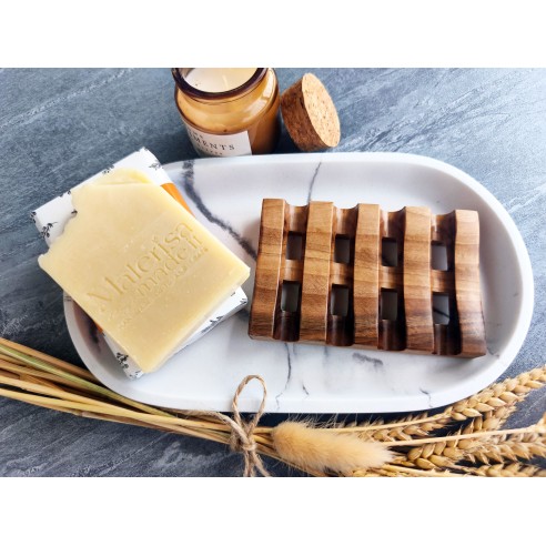 Solid walnut wood soap dish