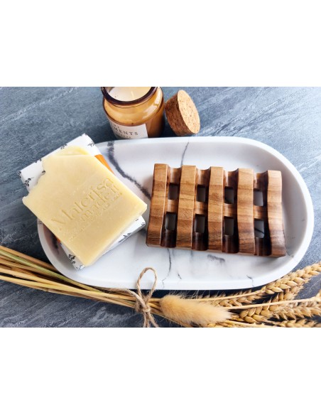 Solid walnut wood soap dish