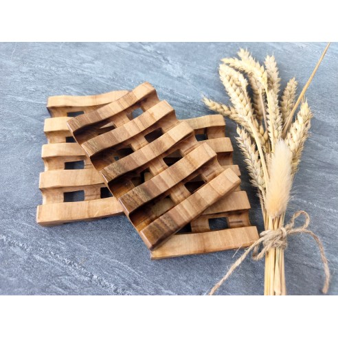 Wooden soap dish for bathroom