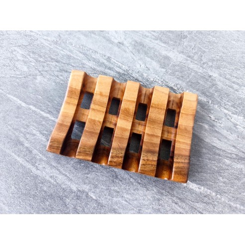 Solid wooden soap dish for natural soap