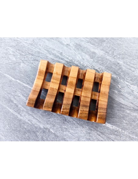 Solid wooden soap dish for natural soap