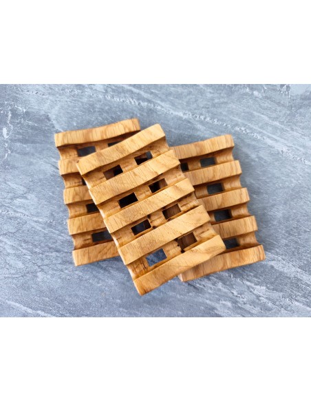 Natural walnut wood soap dish