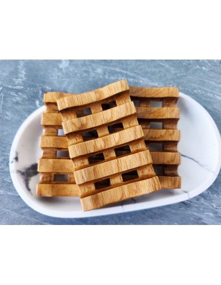 Natural oak soap dish