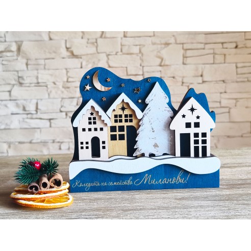 Christmas gift for the family – personalized wooden decoration