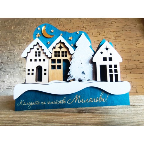 Multi-layered wooden Christmas decoration