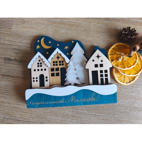 Festive wooden decoration for a cozy Christmas home