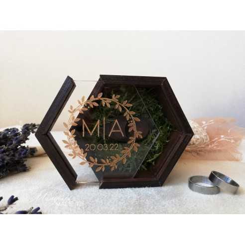 Handmade Hexagonal Wooden Ring Box