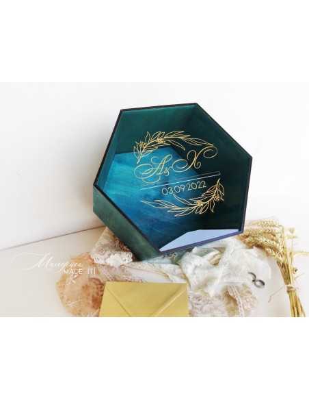 wedding envelope box wooden personalized