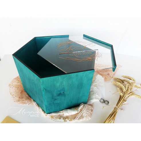envelope box with plexiglass lid wedding