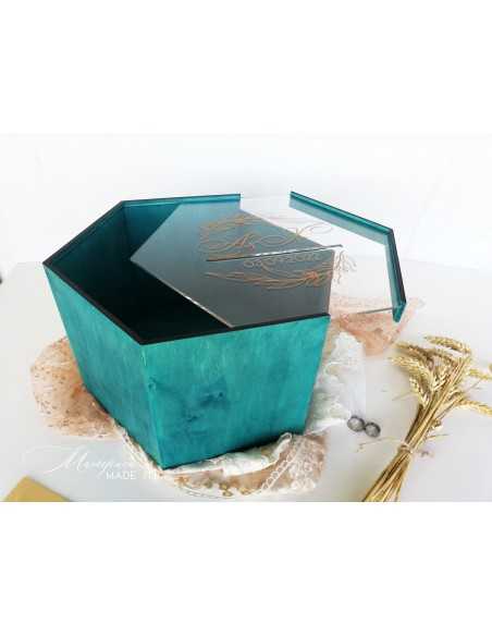 envelope box with plexiglass lid wedding