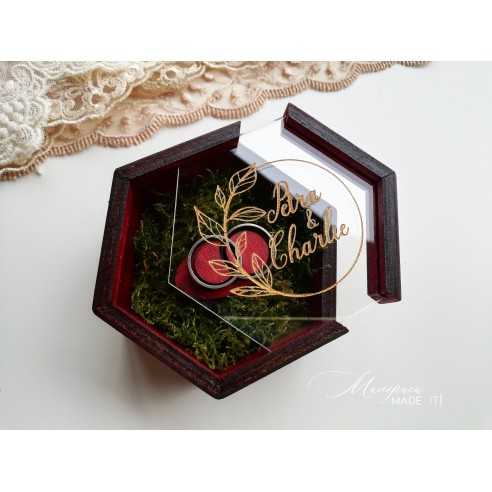Ring box with natural moss | Personalized wedding box