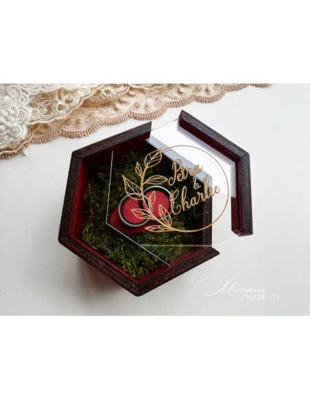 Ring box with natural moss | Personalized wedding box