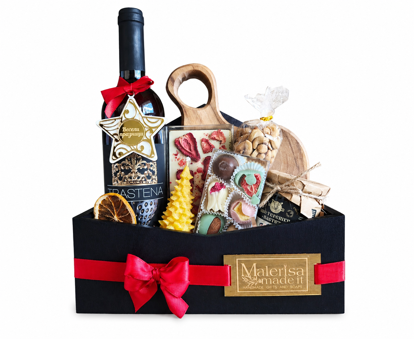 Gourmet corporate gift box with selected premium products